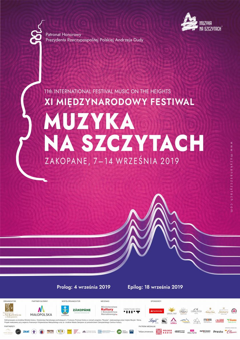 XI Międzynarodowy Festiwal „Muzyka Na Szczytach” / Zakopane, 7-14 września 2019 r.