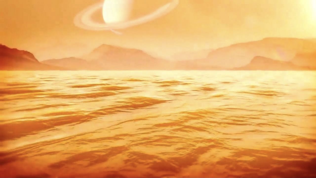 Kraken Mare to wypełniony ciekłym metanem największy zbiornik Tytana – księżyca Saturna fot. NASA/John Glenn Research Center)
