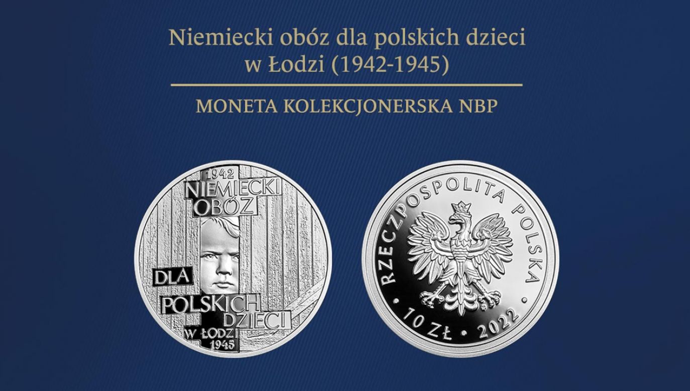 Na rewersie monety przedstawiony został wizerunek dziecka symbolizującego ofiary obozu (fot. NBP)