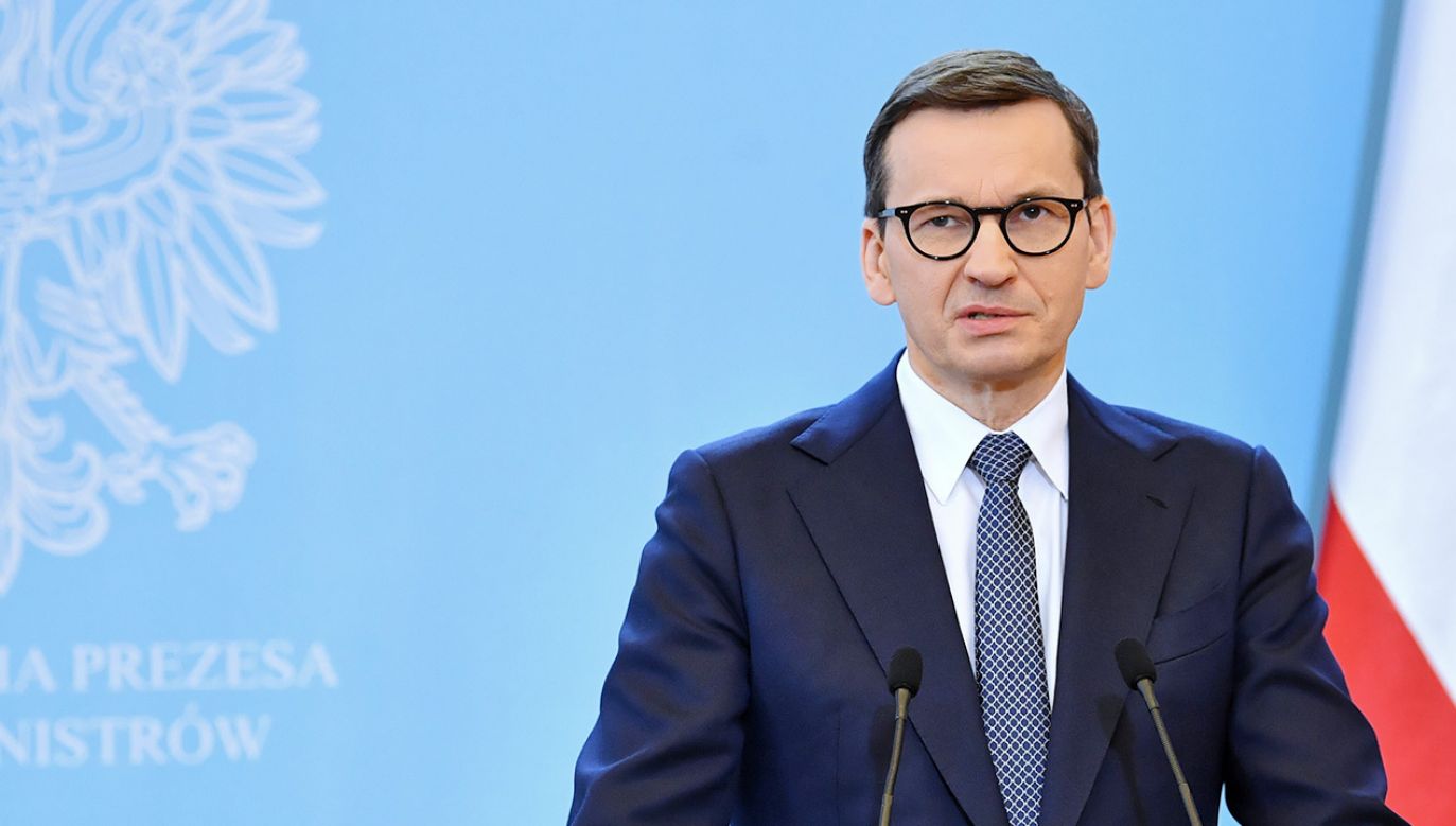 Mateusz Morawiecki o sytuacji na Ukrainie (fot. PAP/Radek Pietruszka)