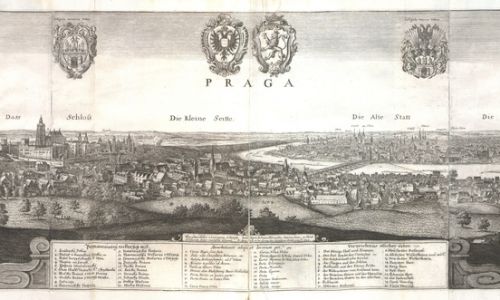 Najsłynniejszym europejskim twórcą tzw. perspektyw czy „długich widoków” miast był prażanin Vaclav Hollar. Na zdjęciu Panorama Pragi w 1636. Fot. Bohemiae_Moraviae_et_Silesiae_(Merian)_101.jpgBohemiae_Moraviae_et_Silesiae_(Merian)_102.jpg2010-09-13 18:22 (UTC), Public Domain, https://commons.wikimedia.org/w/index.php?curid=11473040