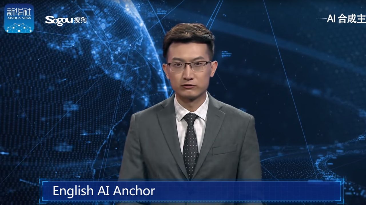 Pierwszy raz w historii prezenter wygenerowany komputerowo zapowiadał wiadomości (fot. New China TV)