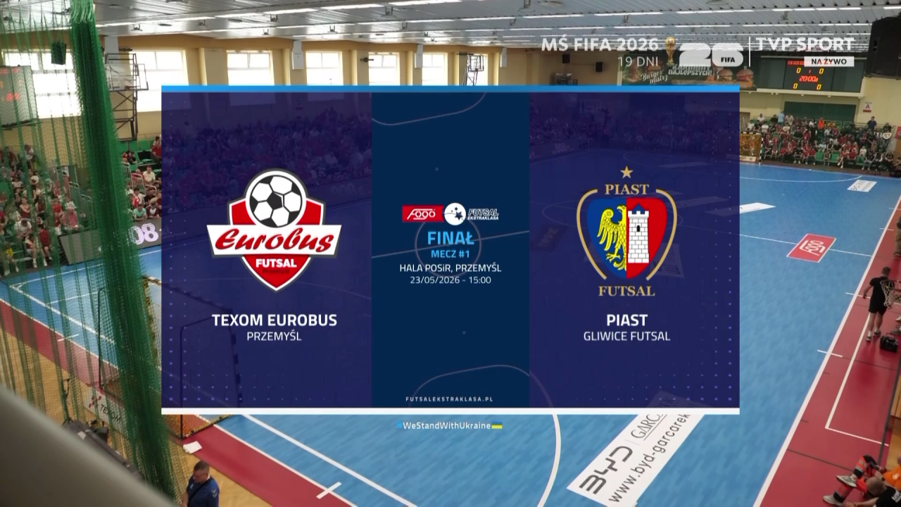TEXOM EUROBUS Przemyśl – Piast Gliwice 1:4. Fogo Futsal Ekstraklasa, finał (#1) [SKRÓT]