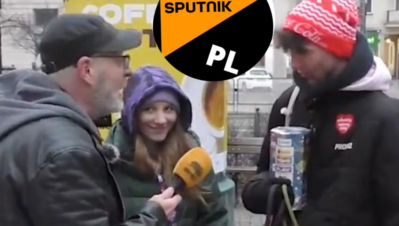 Propagandysta powiela antyukraińską narrację na ulicach Warszawy (fot. TT/@PawelKuki)
