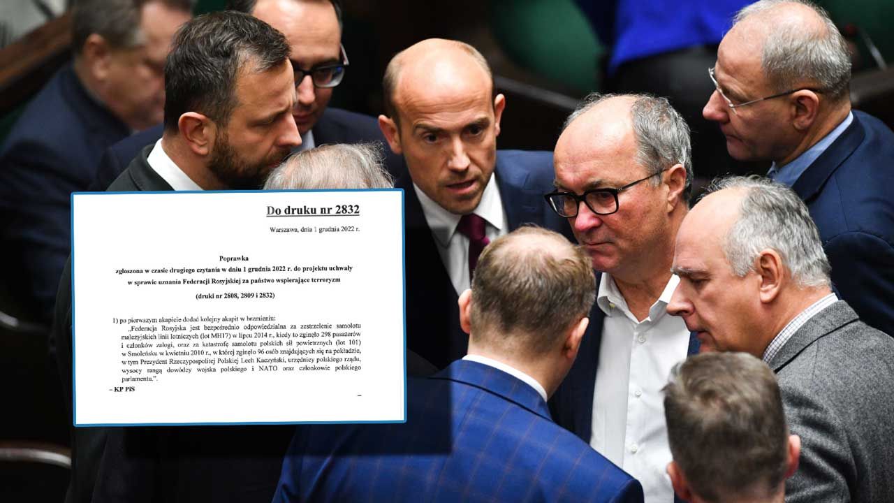 Sejmowy bunt opozycji przy głosowaniu uchwały uznającej Rosję za państwo wspierające terroryzm (fot. PAP/Radek Pietruszka)