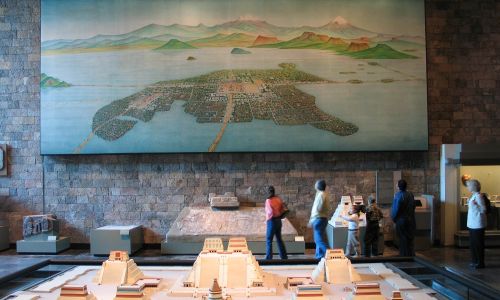 Makieta Tenochtitlánu w Narodowym Muzeum Antropologicznym w Meksyku. Fot. Wikimedia/  Luidger