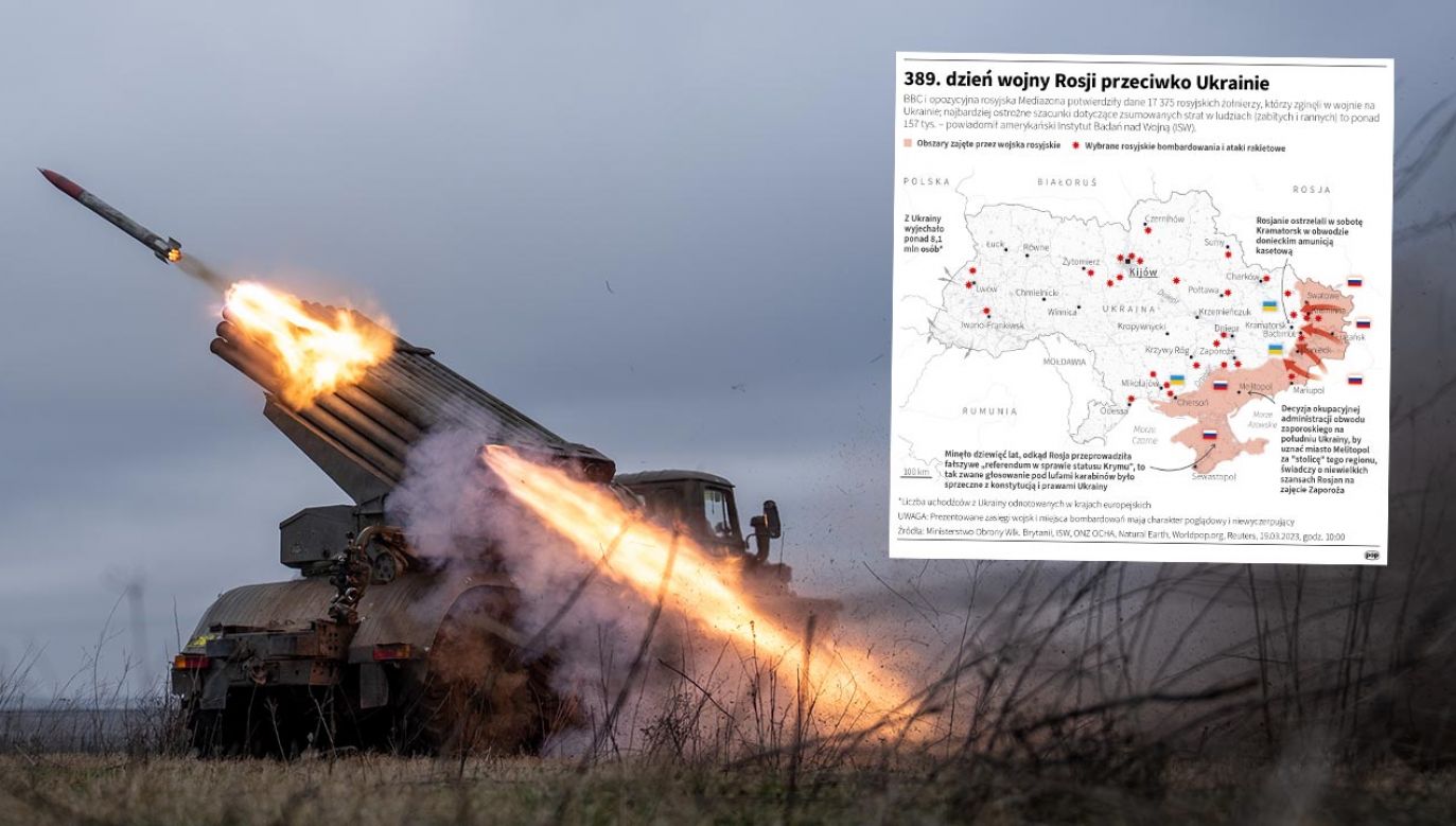 Stan walk po blisko 400 dniach wojny Rosji przeciwko Ukrainie (fot. PAP/Przemysław Piątkowski)