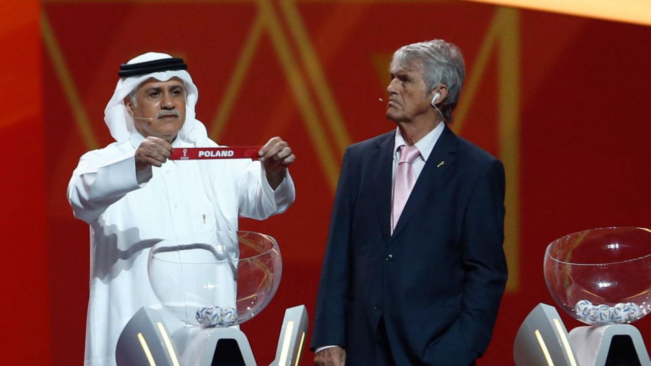 Finałowe losowanie na mistrzostwa świata w Katarze 2022 (fot. Mohammad Karamali/vi/DeFodi Images via Getty Images)