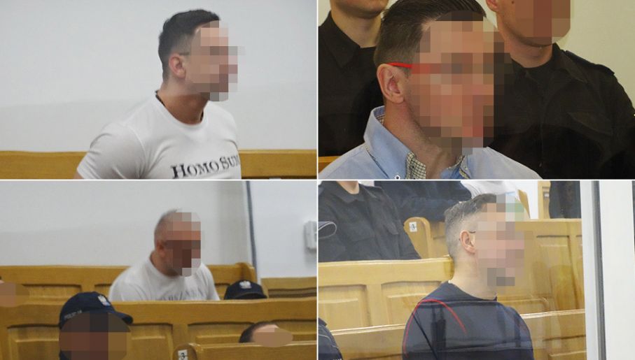 Główni oskarżeni w procesie gangu mokotowskiego (fot. archiwum autora)