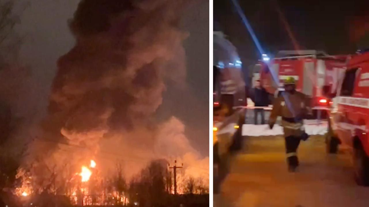 Pożar w Jarosławiu w Rosji (fot. Telegram)