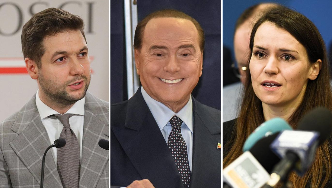 Patryk Jaki, Silvio Berlusconi, Agnieszka Pomaska (fot. PAP)