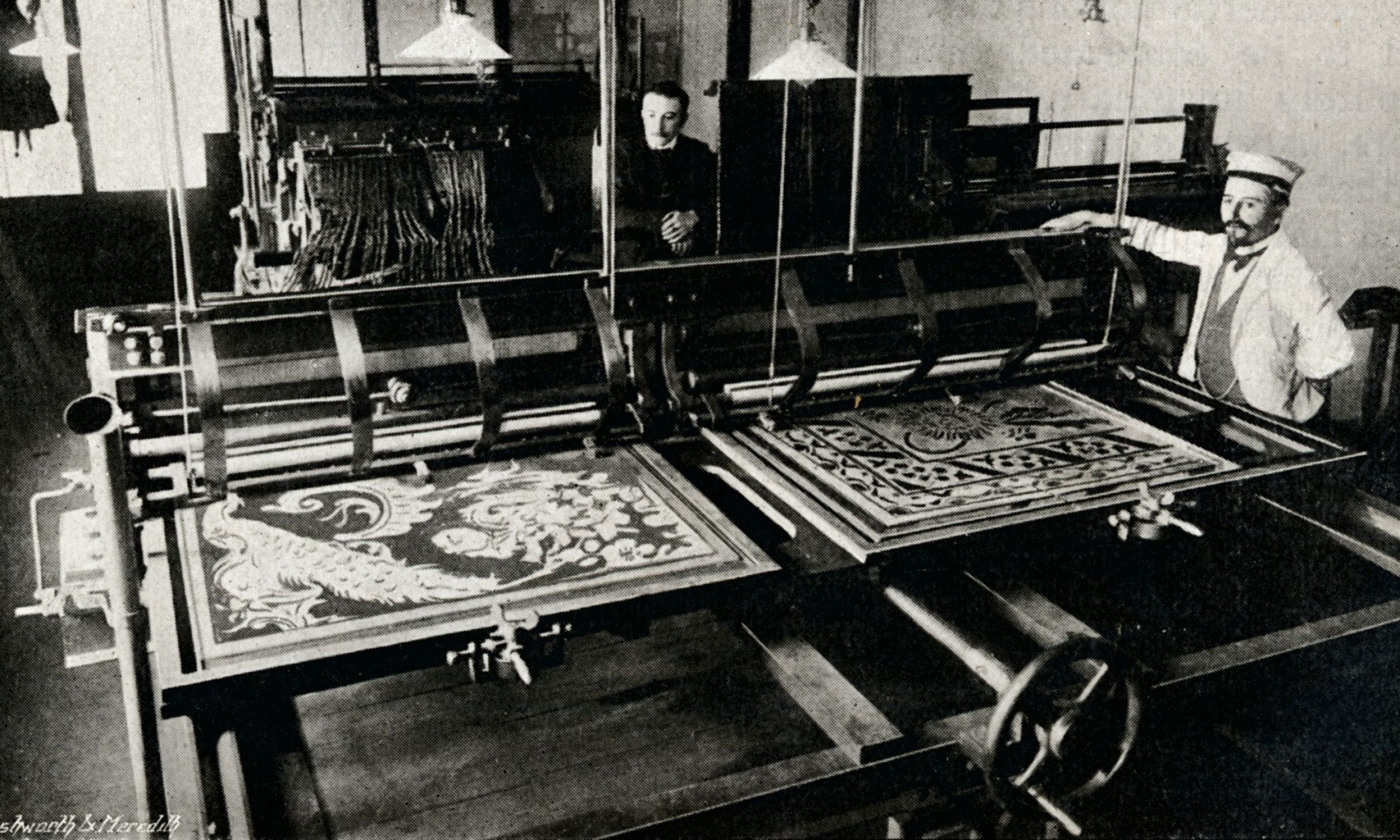 Elektryczna maszyna do cięcia kart Szczepanika, c1903. Z Penrose's Pictorial Annual 1903-4, pod redakcją Williama Gamble'a. [ZA. W. Penrose & Co., London, 1903-4]. Fot.: The Print Collector / Getty Images