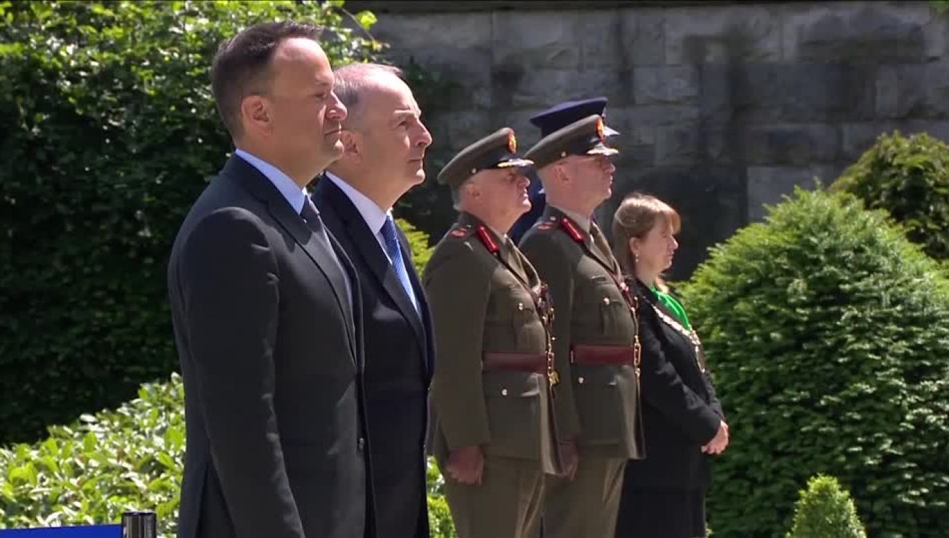 Taoiseach (Prime Minister) Leo Varadkar and Tánaiste (Deputy PM) Micheál Martin at the ceremony commemorating the 100th anniversary of the end of the Irish Civil War. Photo: Reuters